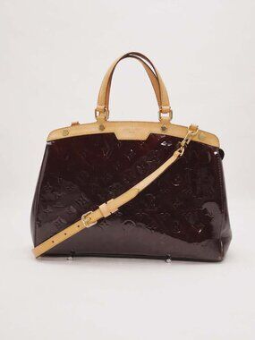Authentic Louis Vuitton Brea MM Vernis Amarante Satchel Bag